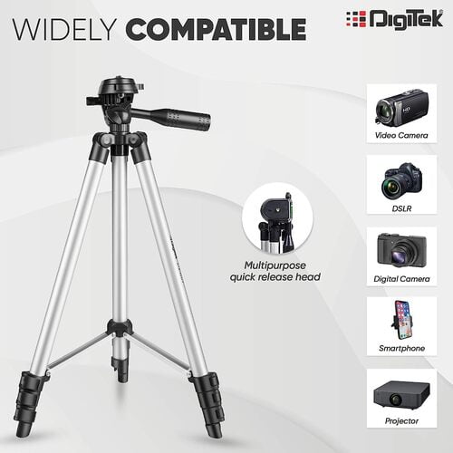 DIGITEK 51 Inch Tripod for Smartphones & Cameras
